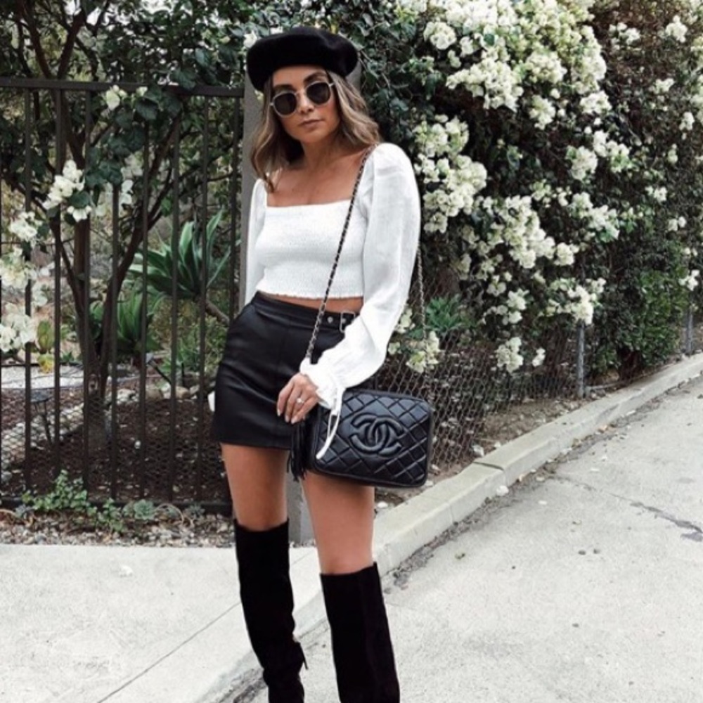 White long sleeve top